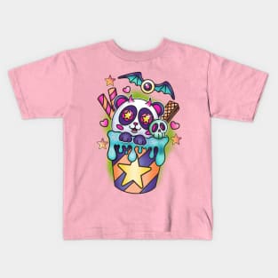 Spooky panda boba tea Kids T-Shirt